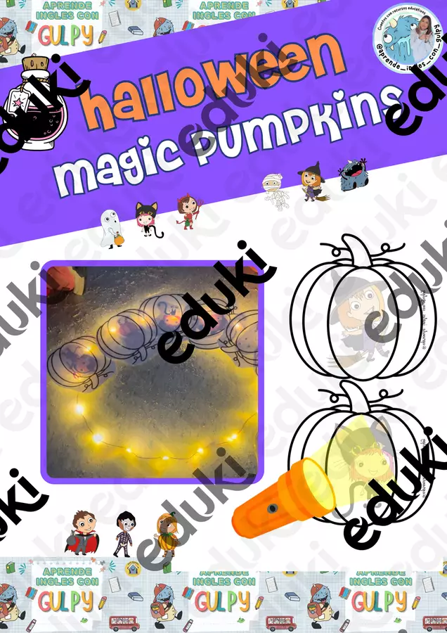 Halloween magic pumpkins Flashcard - Halloween magic pumpkins - aprende_ingles_con_gulpy - Pagina di copertina