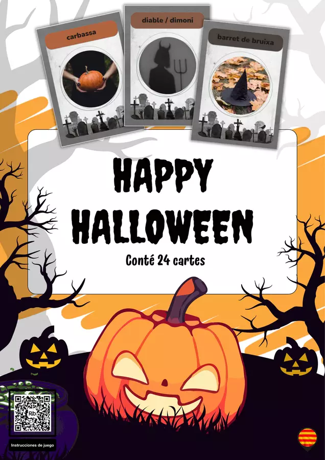Carte di vocabolario di Halloween – lessico in catalano Flashcard - Carte di vocabolario di Halloween – lessico in catalano - Cuenta con Lluna - Pagina di copertina