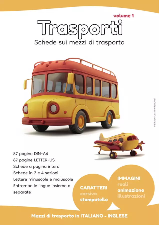 Schede trasporti STAMPATELLO IT-EN ANIMAZIONE Vol. 1 Esercizi - Schede trasporti STAMPATELLO IT-EN ANIMAZIONE Vol. 1 - Lola Pirindola - Pagina di copertina
