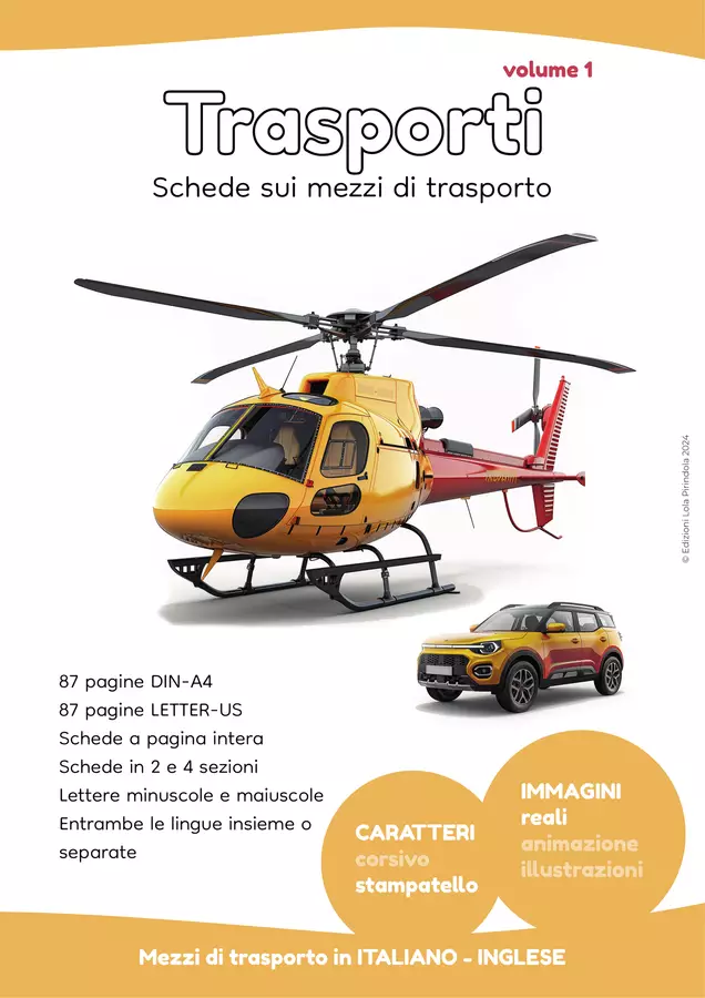Schede trasporti STAMPATELLO IT-EN REALI Immagini Vol.1 Esercizi - Schede trasporti STAMPATELLO IT-EN REALI Immagini Vol.1 - Lola Pirindola - Pagina di copertina