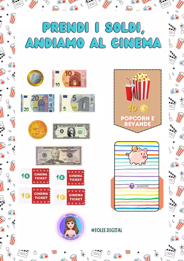 IMPACCHETTARE I SOLDI - Cinema (IT-ING) Flashcard - IMPACCHETTARE I SOLDI - Cinema (IT-ING) - Solee Digital - Pagina di copertina