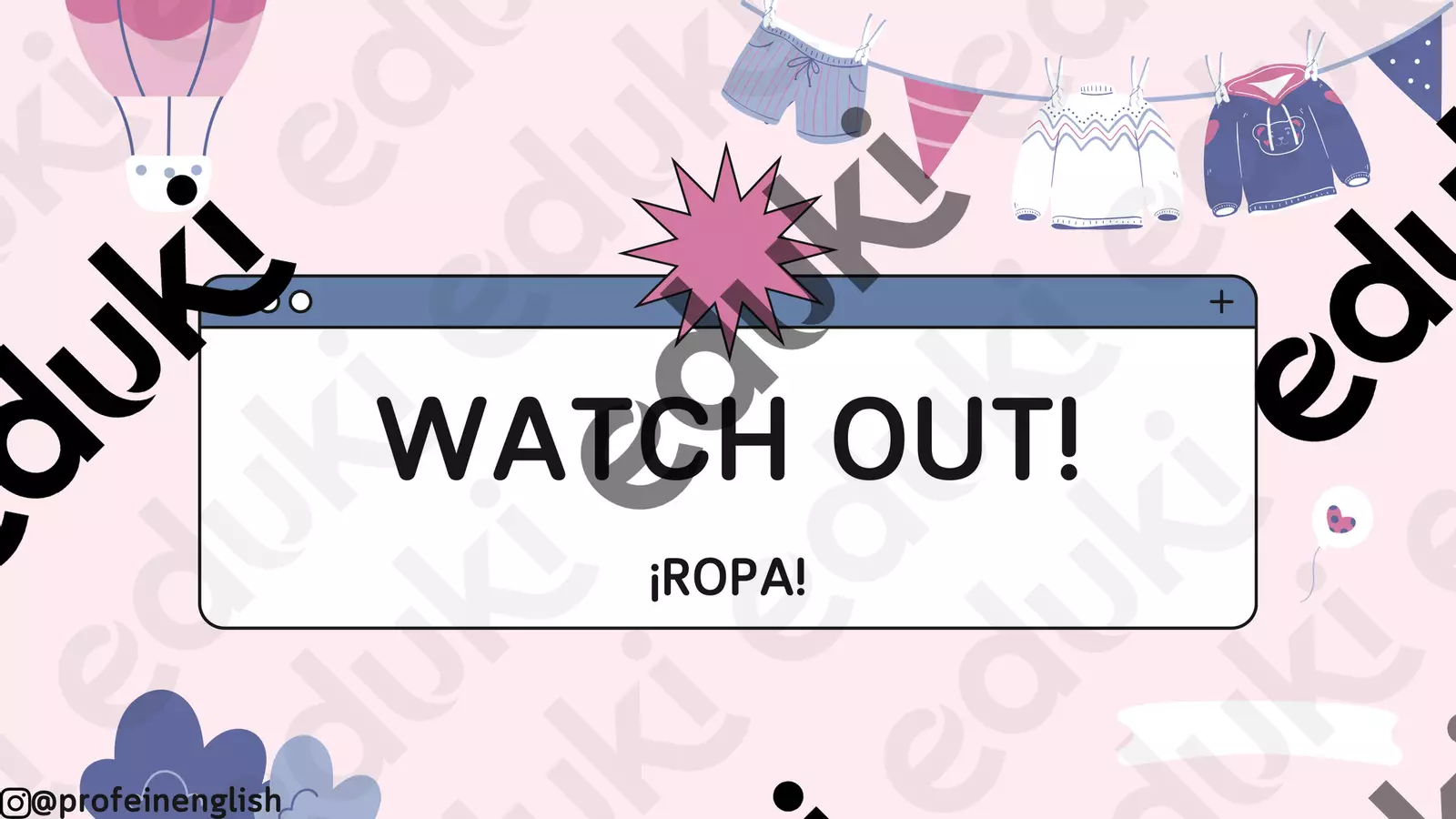 Watch out: Abbigliamento in spagnolo! Giochi - Watch out: Abbigliamento in spagnolo! - Profe in English - Pagina di copertina