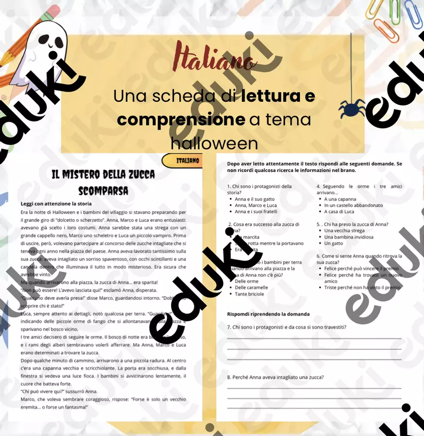 il mistero della zucca scomparsa - Comprensione Esercizi - il mistero della zucca scomparsa - Comprensione - Caterina Borello - Pagina di copertina
