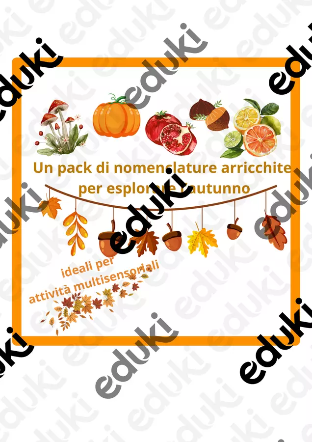 Pack con 5 nomenclature Montessori per l'autunno- Materiale di supporto/inclusione - Pack con 5 nomenclature Montessori per l'autunno- - montessorianamentelucca - Pagina di copertina
