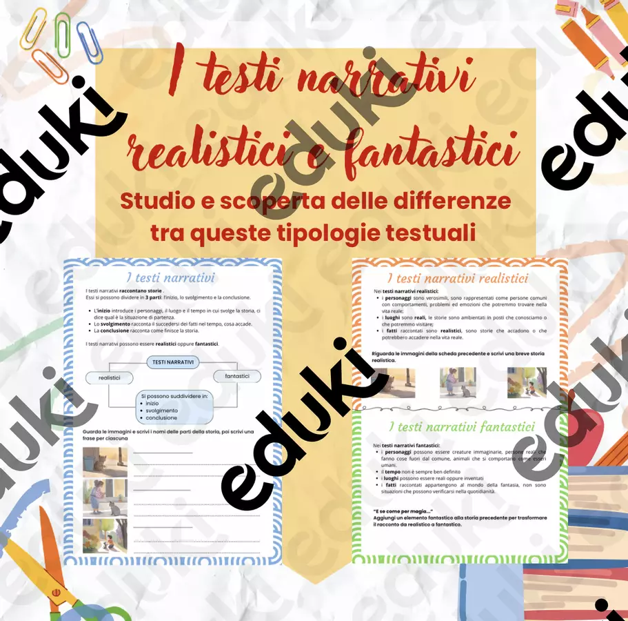 Testi narrativi realistici e fantastici - classe terza Esercizi - Testi narrativi realistici e fantastici - classe terza - Caterina Borello - Pagina di copertina