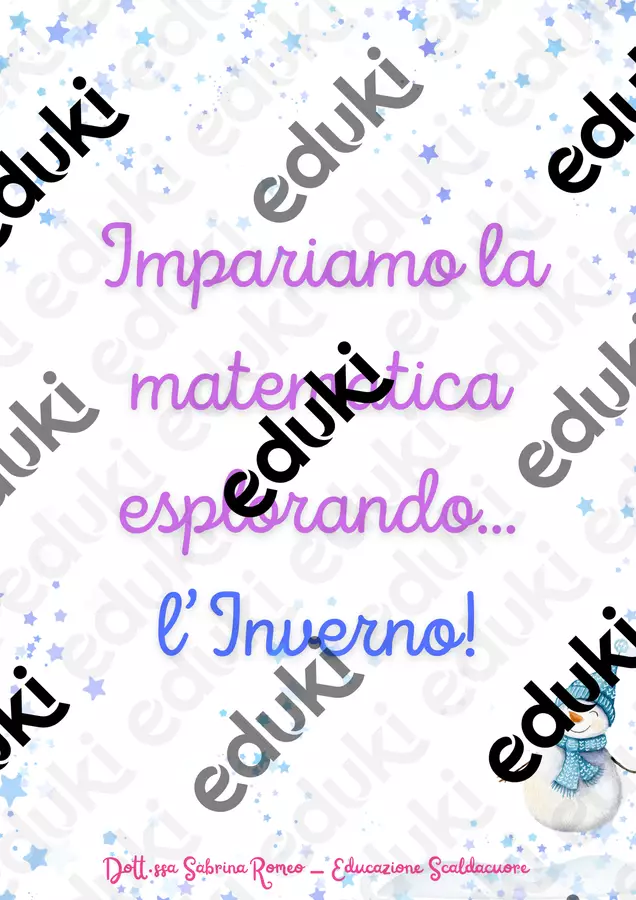 IMPARIAMO LA MATEMATICA SCOPRENDO L'INVERNO (numeri 1-12) Esercizi - IMPARIAMO LA MATEMATICA SCOPRENDO L'INVERNO (numeri 1-12) - Educazione.scaldacuore - Pagina di copertina