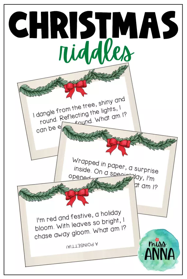 Christmas RIDDLES - Reading skills activity Materiale di supporto/inclusione - Christmas RIDDLES - Reading skills activity - MissAnna - Pagina di copertina