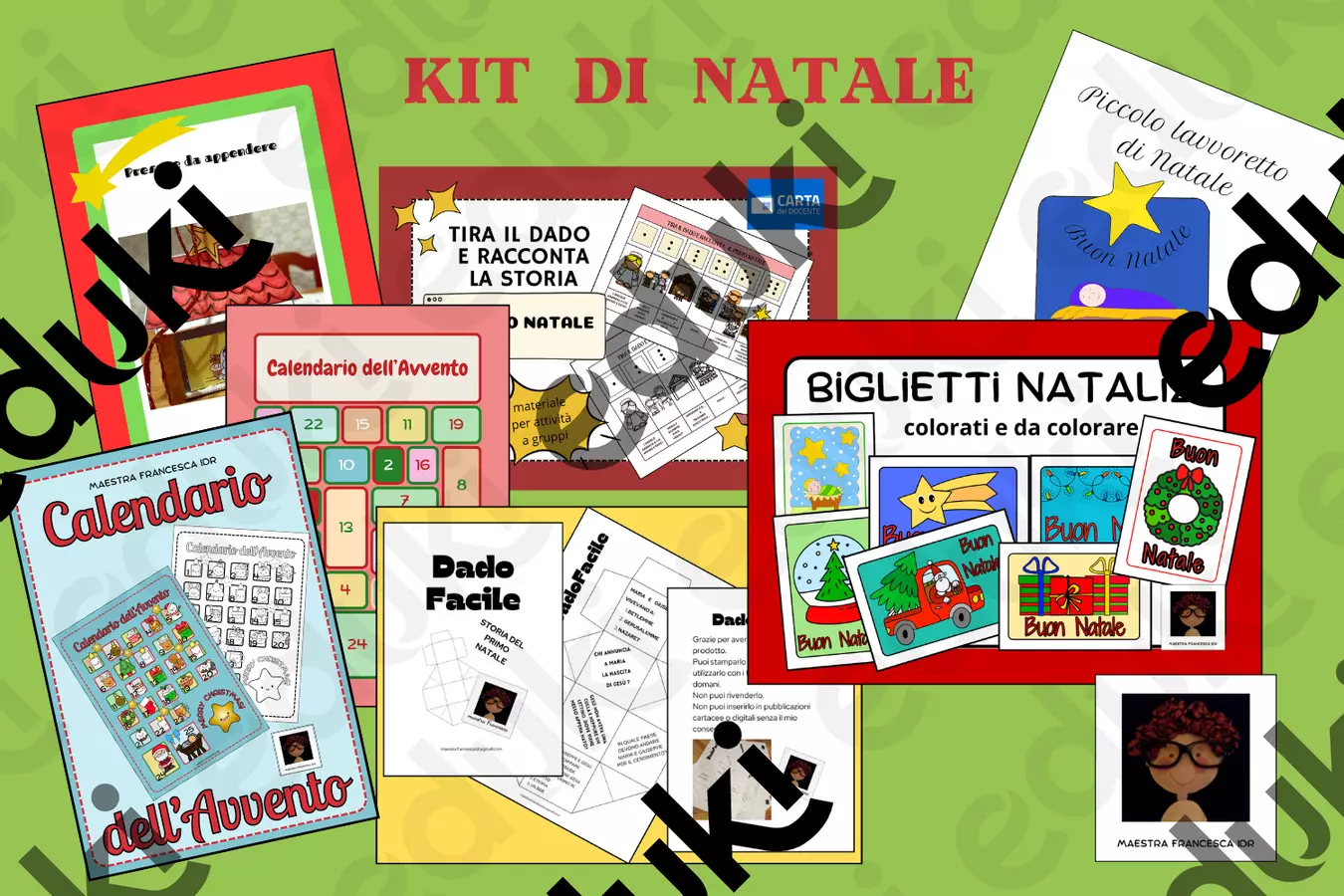 KIT DI NATALE (materiale vario) Esercizi - KIT DI NATALE (materiale vario) - maestra Francesca IDR - Pagina di copertina