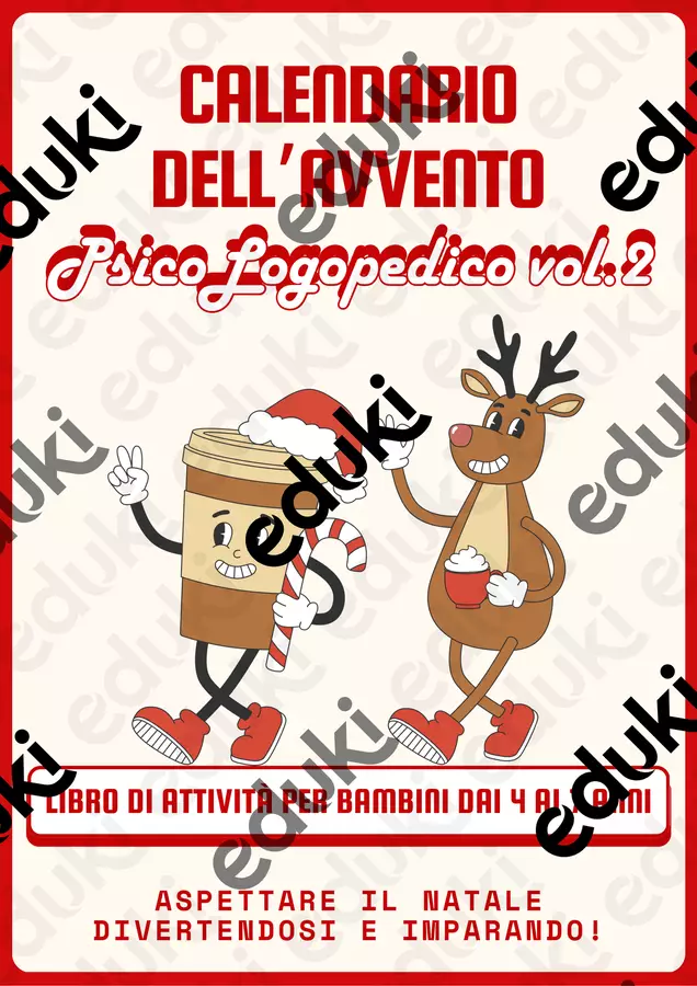 Calendario dell’avvento psicologopedico Esercizi - Calendario dell’avvento psicologopedico - ATTIVITA' DI NATALE - Pagina di copertina