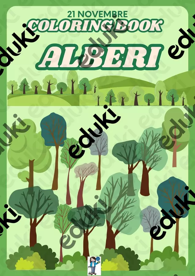 COLORING BOOK ALBERI Materiale per pittura e bricolage - COLORING BOOK ALBERI - Maestra Antonella - Pagina di copertina