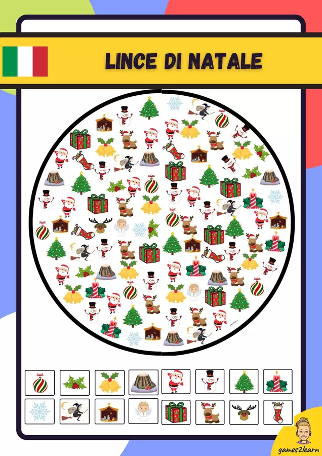 Lince natale Materiale di supporto/inclusione - Lince natale - games2learn - Materiali e giochi per l'autunno, Halloween e Natale - Pagina di copertina