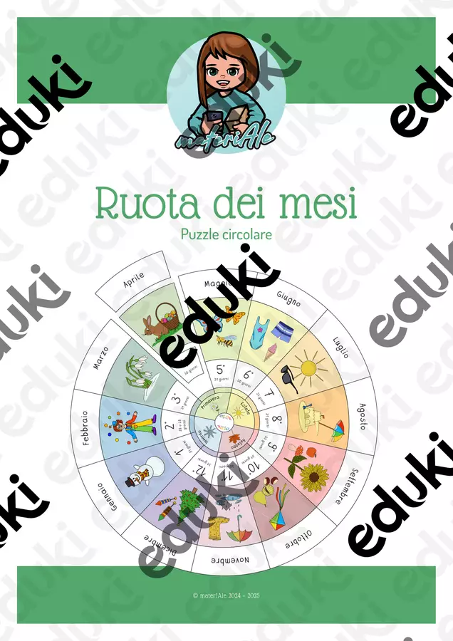 Ruota dei mesi - puzzle circolare Flashcard - Ruota dei mesi - puzzle circolare - mater1Ale - Pagina di copertina