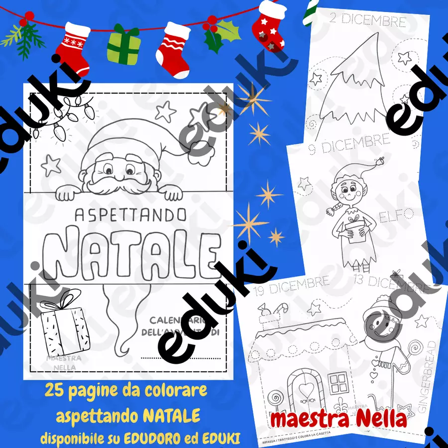 calendario dell'avvento: aspettando Natale Altro tipo di materiale - calendario dell'avvento: aspettando Natale - maestra Nella - Pagina di copertina