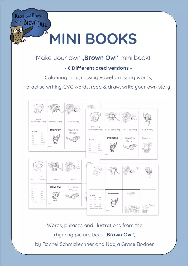 Brown Owl - Make your own MINI BOOKS Esercizi - Brown Owl - Make your own MINI BOOKS - Read and Rhyme with Brown Owl - Pagina di copertina