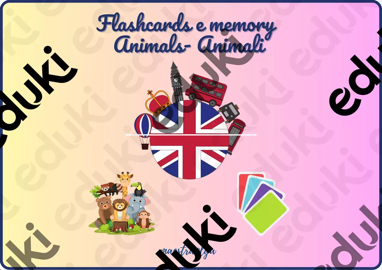 FLASHCARDS E MEMORY ANIMALS-ANIMALI IN INGLESE! Flashcard - FLASHCARDS E MEMORY ANIMALS-ANIMALI IN INGLESE! - maestraolga88 - Pagina di copertina