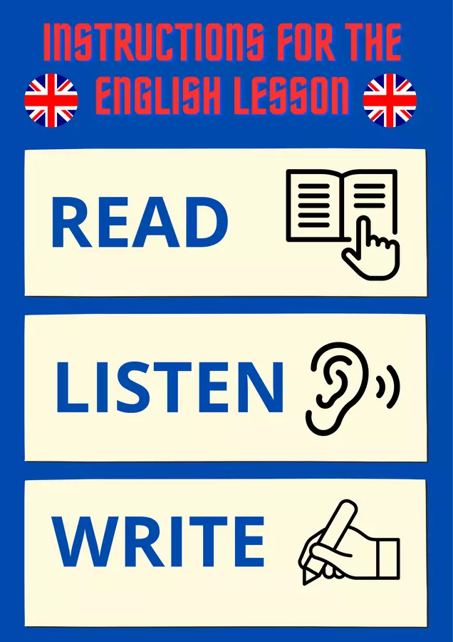 Poster per la lezione di Inglese Materiale di supporto/inclusione - Poster per la lezione di Inglese - maestraolga88 - Pagina di copertina