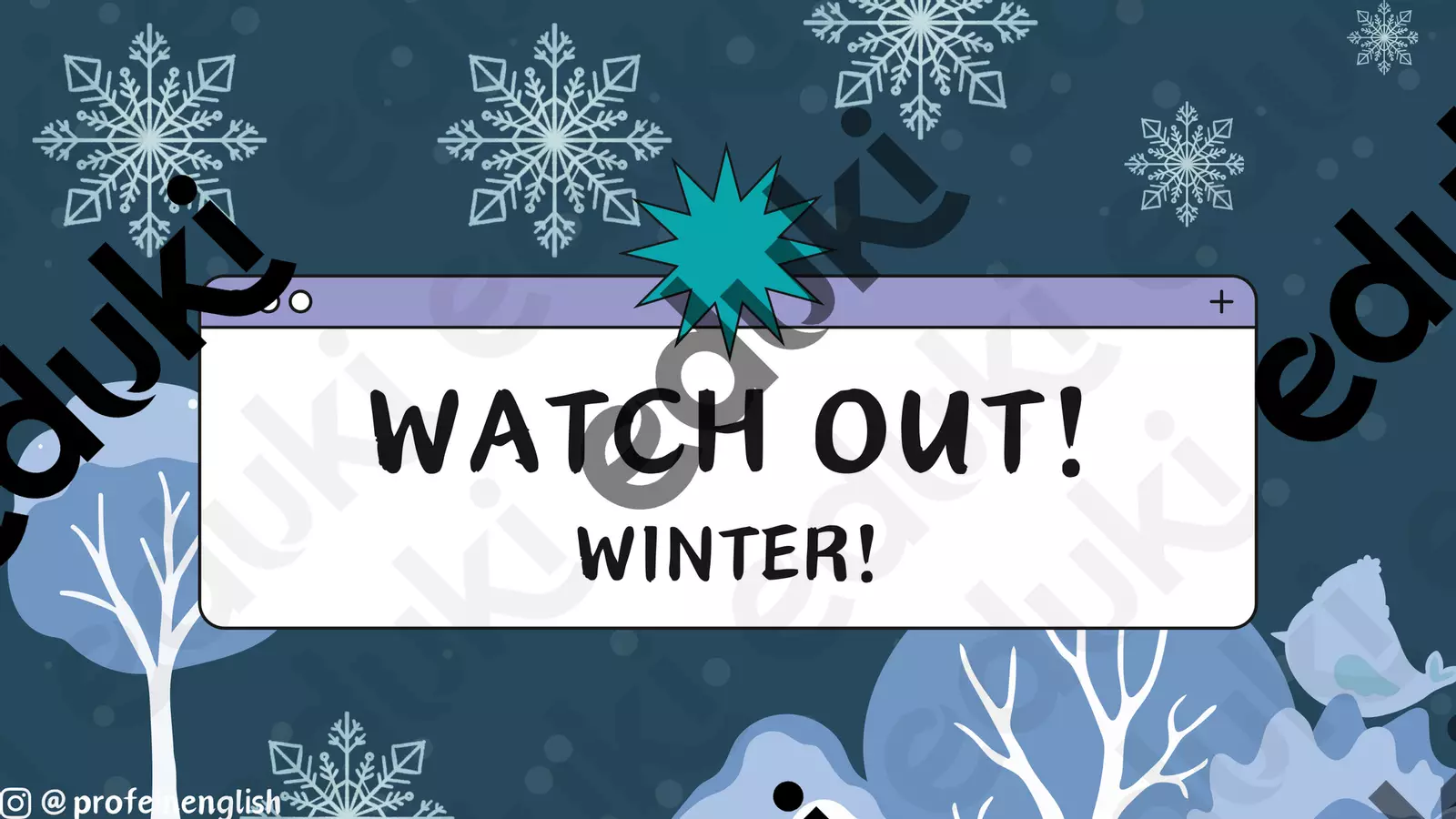 Attenzione: Inverno in inglese! Flashcard - Attenzione: Inverno in inglese! - Profe in English - Pagina di copertina