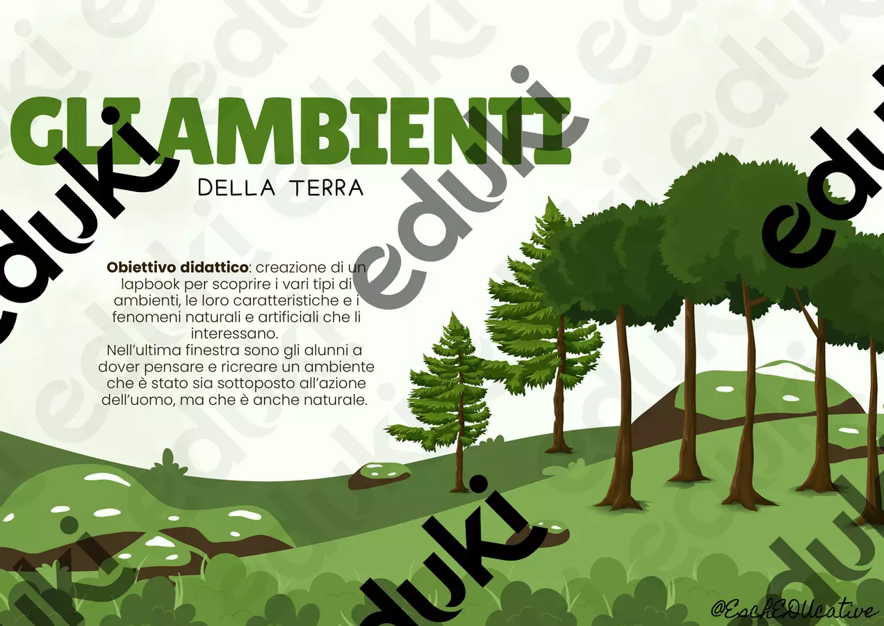Alla scoperta degli ambienti delle terra 🌍 Esercizi - Alla scoperta degli ambienti delle terra 🌍 - EschEDUcative - Pagina di copertina