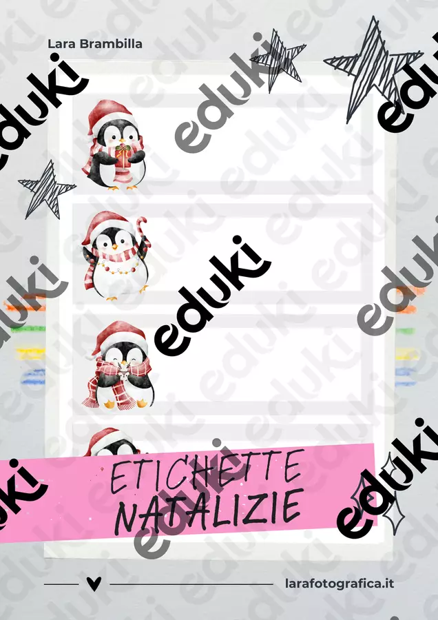 ETICHETTE PERSONALIZZABILI TEMA NATALE Materiale per pittura e bricolage - ETICHETTE PERSONALIZZABILI TEMA NATALE - Lara Brambilla - Pagina di copertina