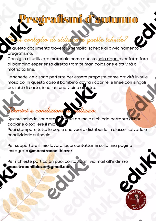 Pregrafismi d’autunno Esercizi - Pregrafismi d’autunno - maestraconilblazer - Pagina di copertina