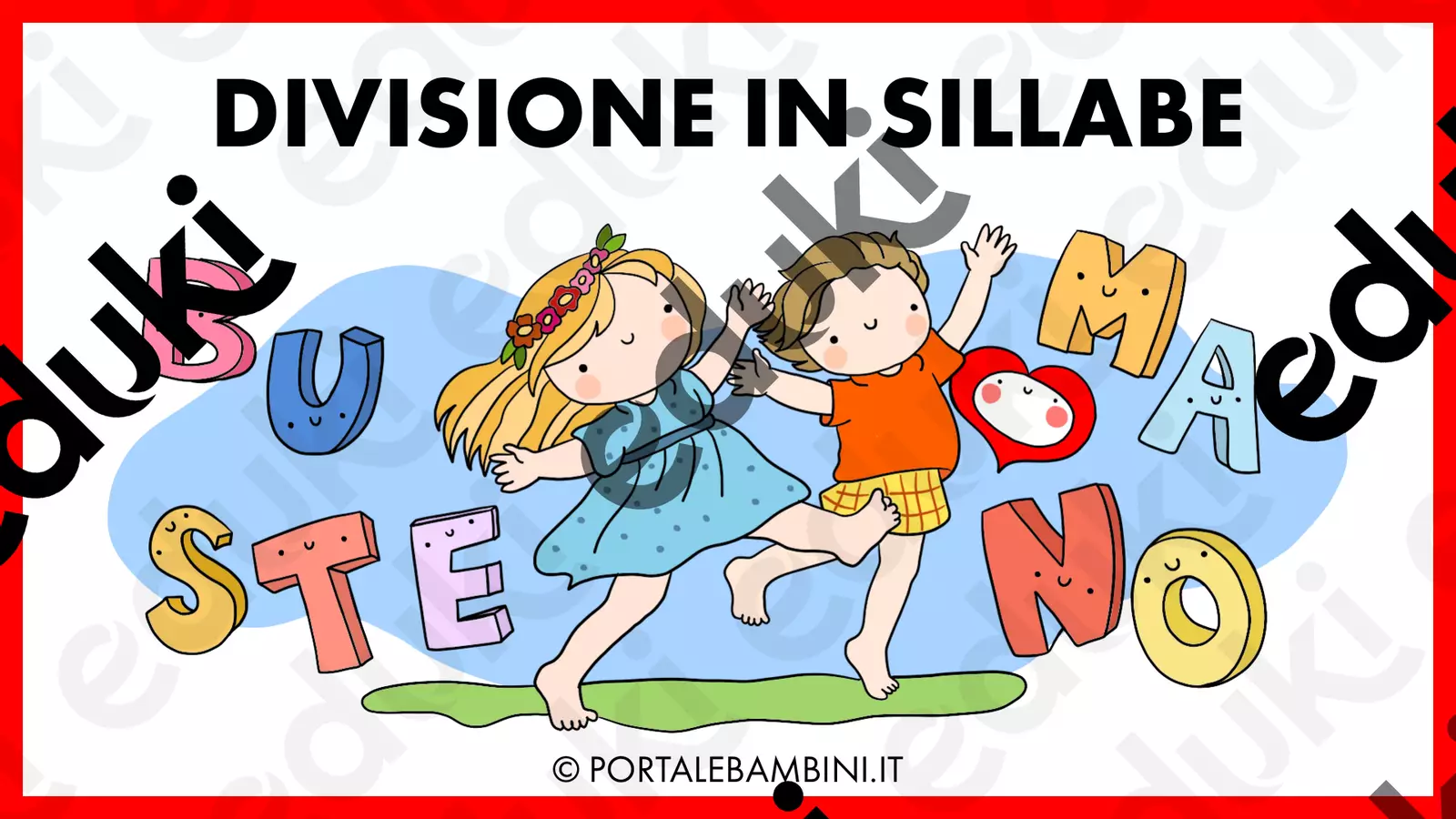 Manuale illustrato della divisione in sillabe Flashcard - Manuale illustrato della divisione in sillabe - Cuorfolletto Creative Shop - Pagina di copertina