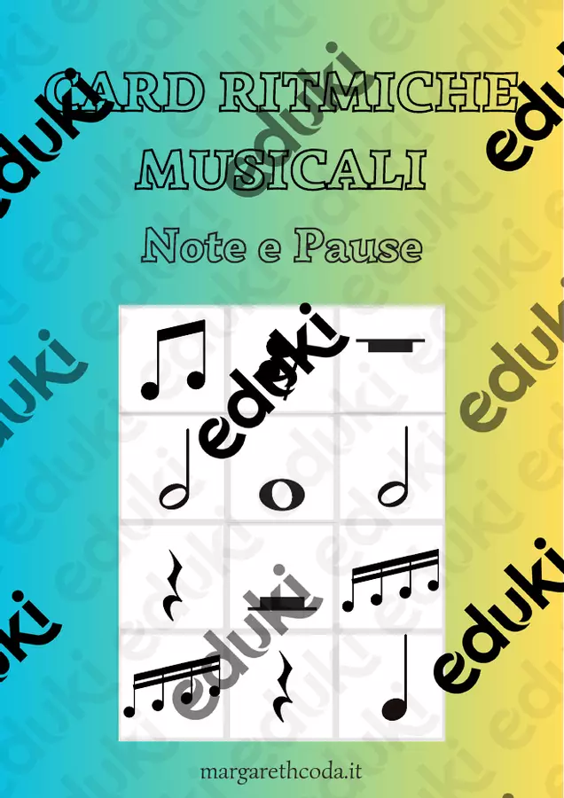 Card Ritmiche Musicali Esercizi - Card Ritmiche Musicali - Margareth Caroline Coda - Pagina di copertina