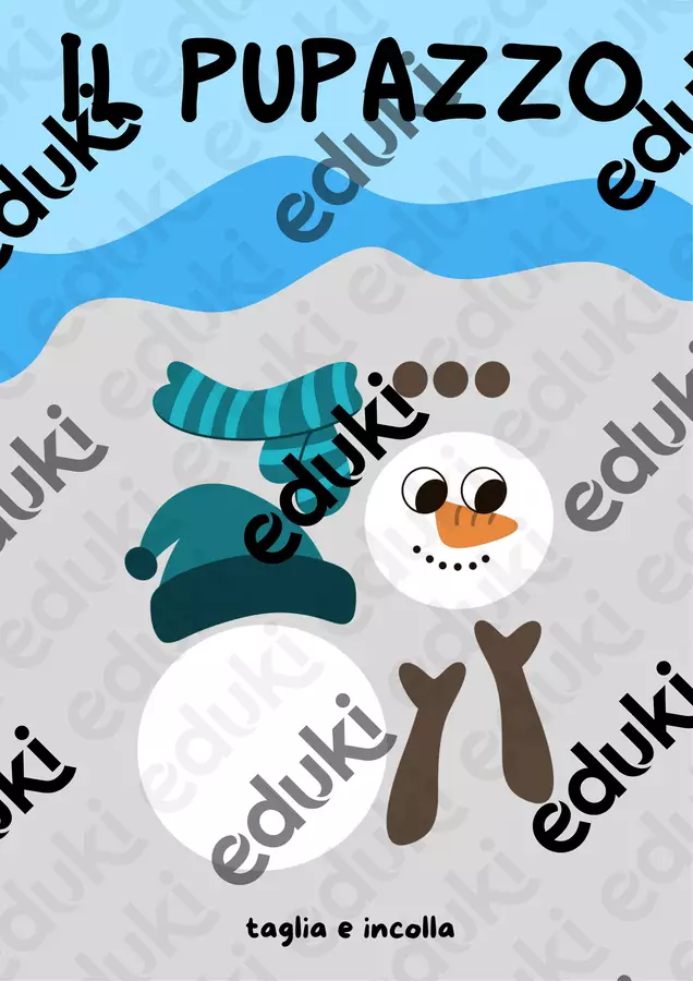 Lavoretto pupazzo di neve Materiale per pittura e bricolage - Lavoretto pupazzo di neve - MilleLibriPerBambini - Pagina di copertina