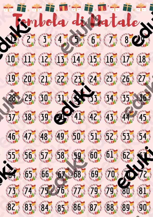 Tombola di Natale Giochi - Tombola di Natale - Officina - didattica - Pagina di copertina