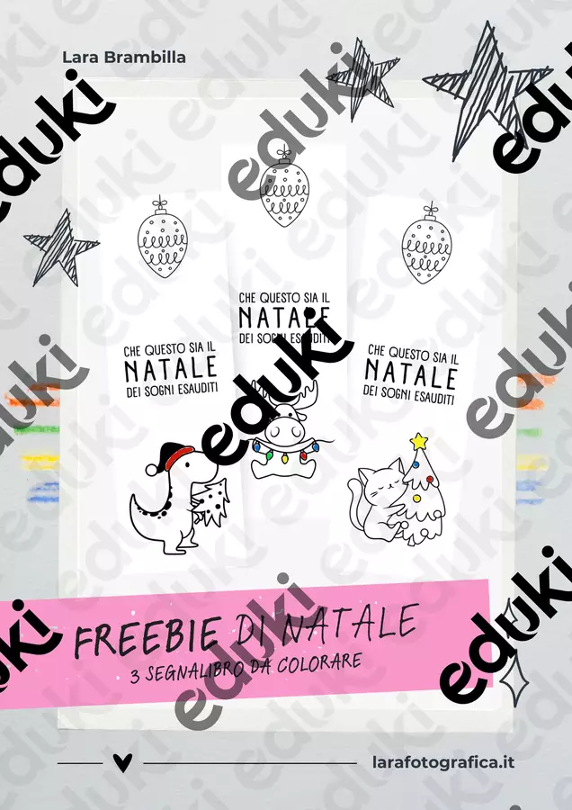FREEBIE DI NATALE | SEGNALIBRO DA COLORARE Materiale per pittura e bricolage - FREEBIE DI NATALE | SEGNALIBRO DA COLORARE - Lara Brambilla - Pagina di copertina
