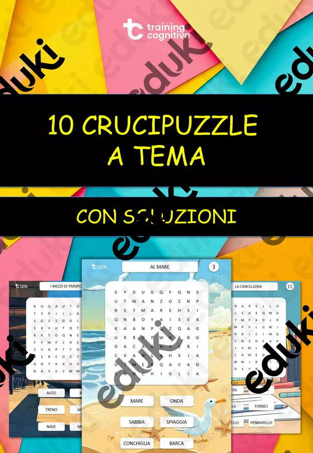 Training Cognitivo - Crucipuzzle a tema Esercizi - Training Cognitivo - Crucipuzzle a tema - Training Cognitivo - Pagina di copertina