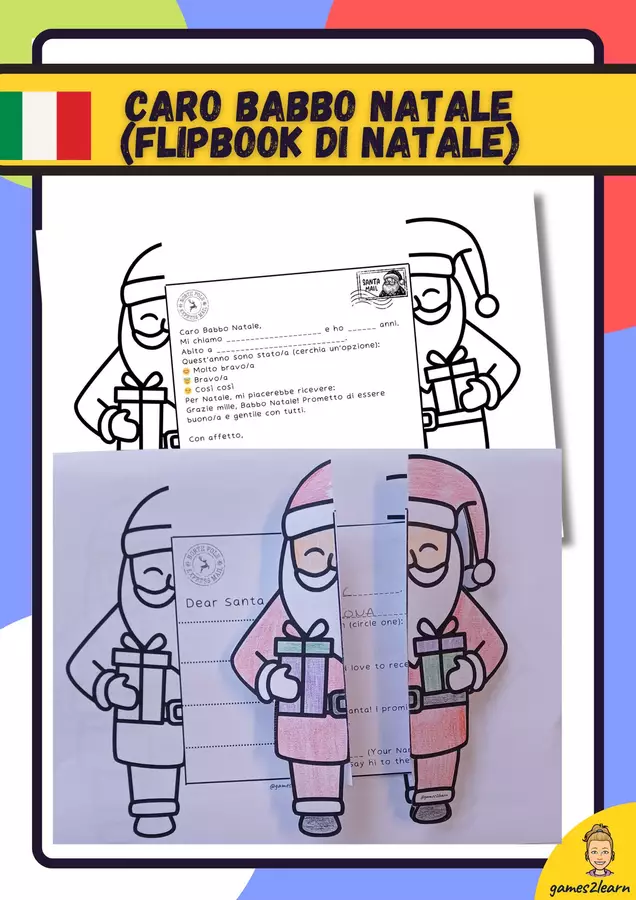 Caro Babbo Natale - Dear Santa (Christmas flipbook) Esercizi - Caro Babbo Natale - Dear Santa (Christmas flipbook) - games2learn - Pagina di copertina