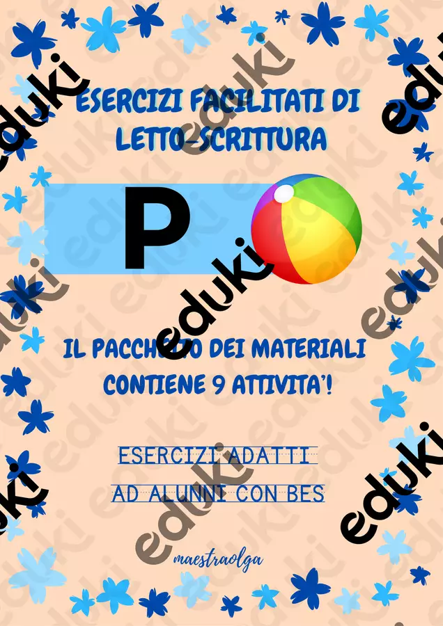 Consonante P- Esercizi facilitati di letto-scrittura Esercizi - Consonante P- Esercizi facilitati di letto-scrittura - maestraolga88 - Pagina di copertina