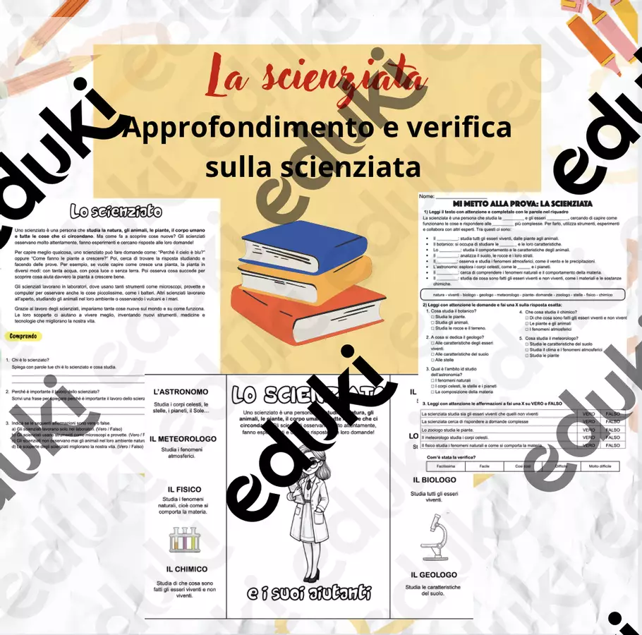 Lo scienziato - approfondimento e verifica Esercizi - Lo scienziato - approfondimento e verifica - Caterina Borello - Pagina di copertina