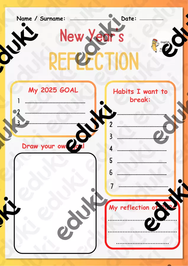 Capodanno reflection Materiale interattivo - Capodanno reflection - English For Everyone - Pagina di copertina