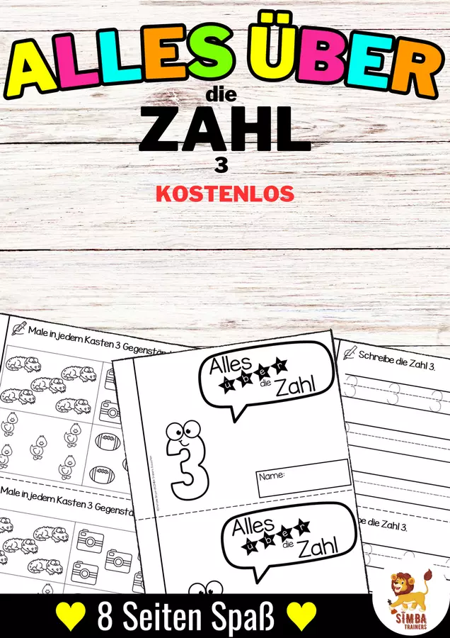 Gratuito: Alles über die Zahl 3 - Heft Tedesco Matematica Esercizi - Gratuito: Alles über die Zahl 3 - Heft Tedesco Matematica - SIMBA Trainers Education - Pagina di copertina