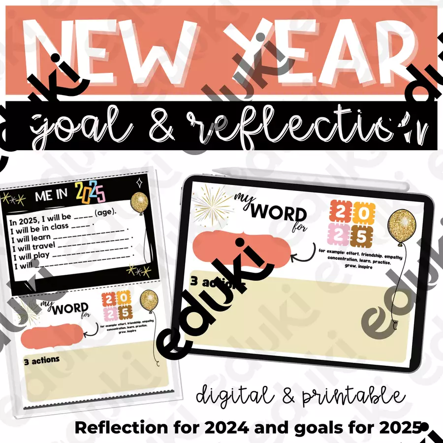 New Year's Activities 2025 Attività di Capodanno Materiale interattivo - New Year's Activities 2025 Attività di Capodanno - Digital for French - Pagina di copertina