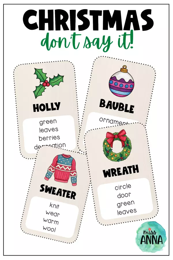Christmas DON'T SAY IT! Materiale di supporto/inclusione - Christmas DON'T SAY IT! - MissAnna - Pagina di copertina