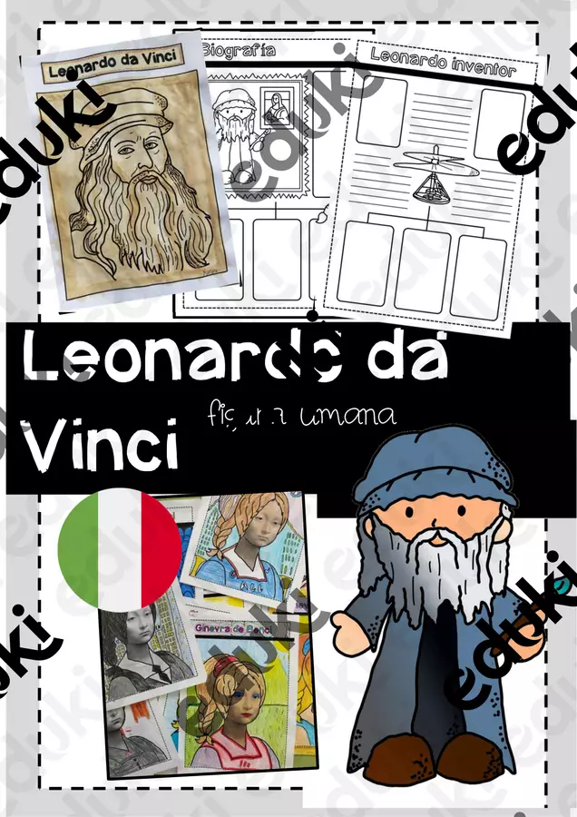 Attività artistiche Leonardo da Vinci Esercizi - Attività artistiche Leonardo da Vinci - Goproferecursos - Pagina di copertina