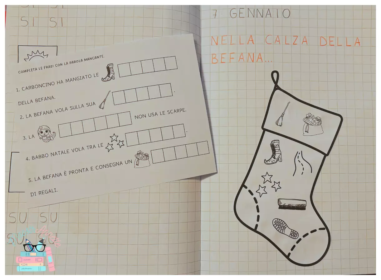 Nella calza della Befana Esercizi - Nella calza della Befana - MaestrAnnette - Pagina di copertina