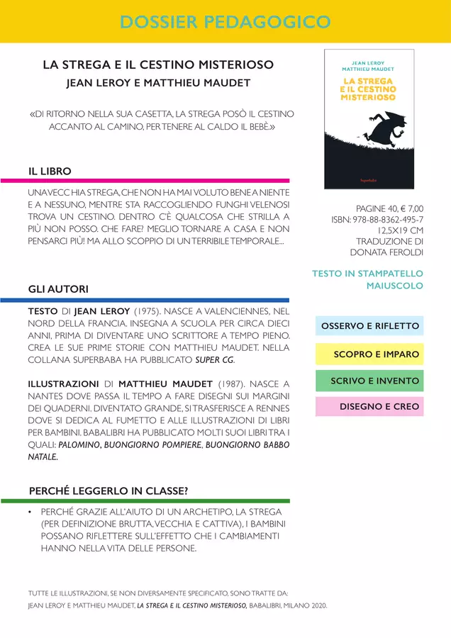 La strega e il cestino misterioso (Dossier pedagogico) Esercizi - La strega e il cestino misterioso (Dossier pedagogico) - Babalibri - Pagina di copertina