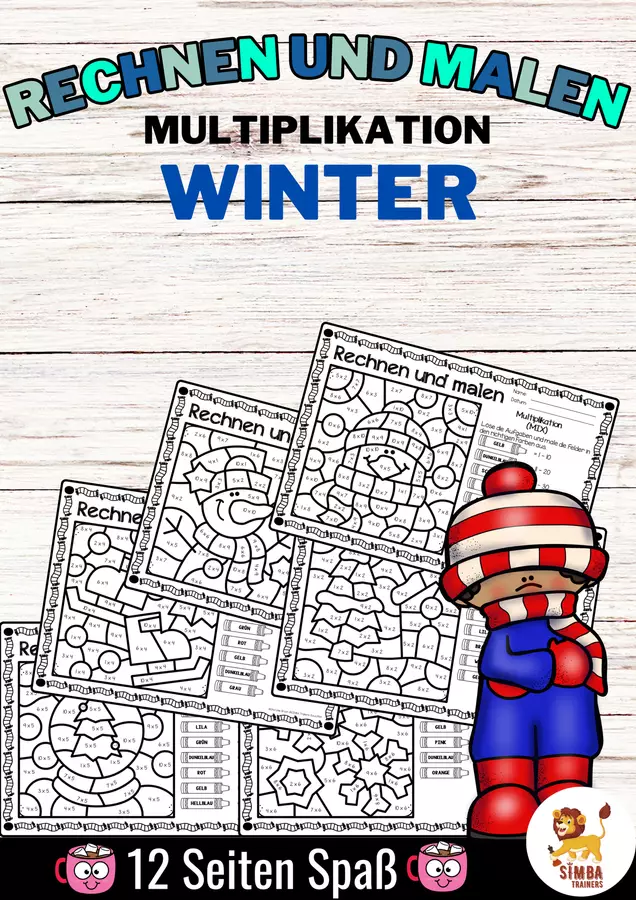 Rechen-Mal-Blätter - Multiplikation (Winter) Inverno Moltiplicazione Matematica Tedesco Esercizi - Rechen-Mal-Blätter - Multiplikation (Winter) Inverno Moltiplicazione Matematica Tedesco - SIMBA Trainers Education - Pagina di copertina