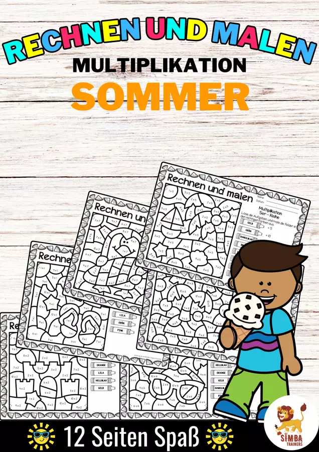 Rechen-Mal-Blätter - Multiplikation (Sommer) Estate Moltiplicazione Matematica Tedesco Esercizi - Rechen-Mal-Blätter - Multiplikation (Sommer) Estate Moltiplicazione Matematica Tedesco - SIMBA Trainers Education - Pagina di copertina