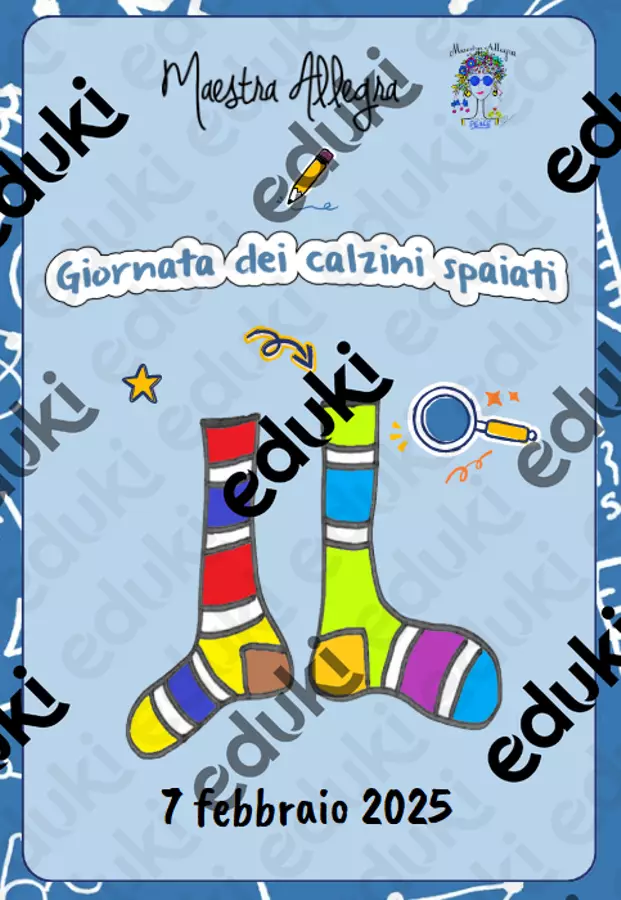 Giornata dei calzini spaiati 2025 Materiale di supporto/inclusione - Giornata dei calzini spaiati 2025 - Maestra Allegra - Pagina di copertina