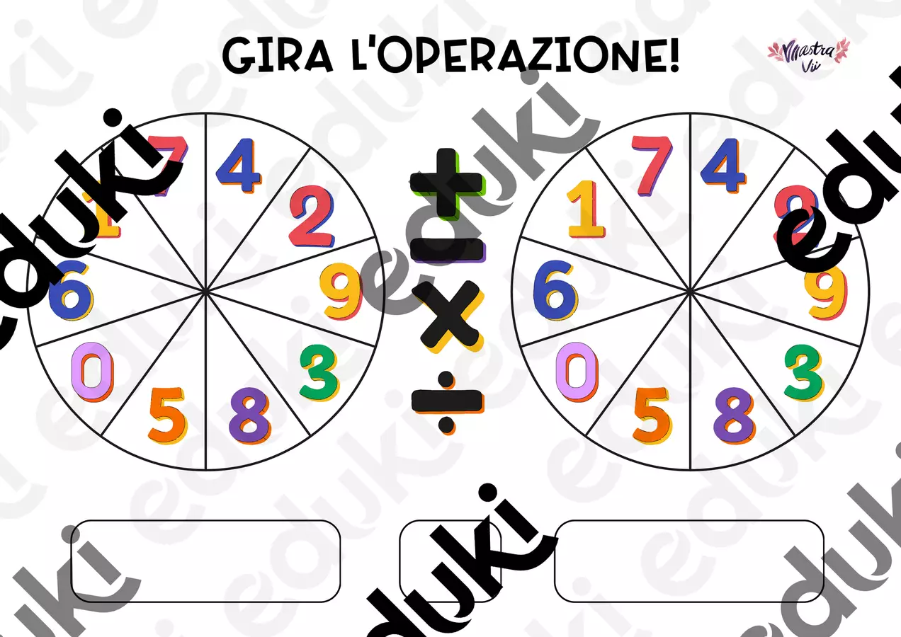 Gira l’operazione Esercizi - Gira l’operazione - Maestra Vivi - Pagina di copertina
