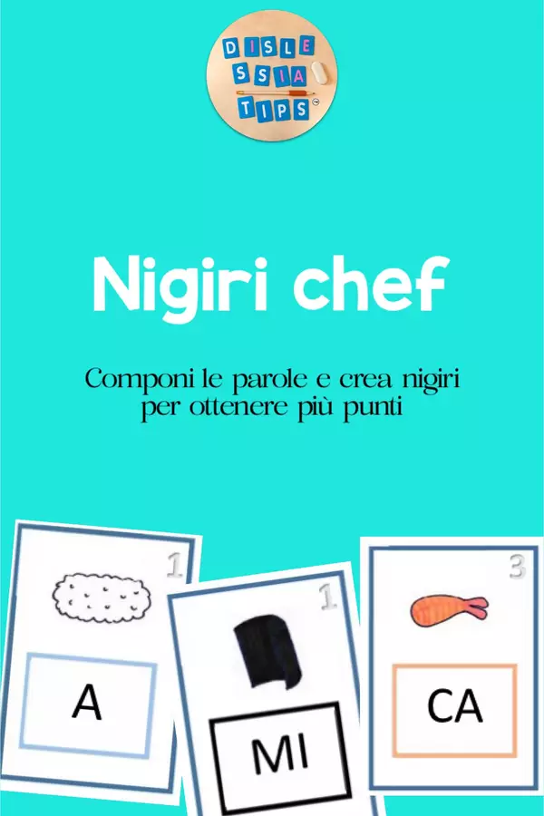 Nigiri chef: crea parole con le sillabe Giochi - Nigiri chef: crea parole con le sillabe - dislessia.tips - Pagina di copertina