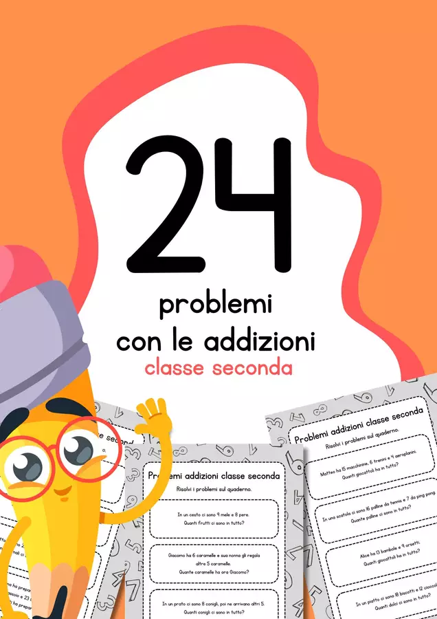 Problemi con le addizioni classe seconda Esercizi - Problemi con le addizioni classe seconda - MilleLibriPerBambini - Pagina di copertina
