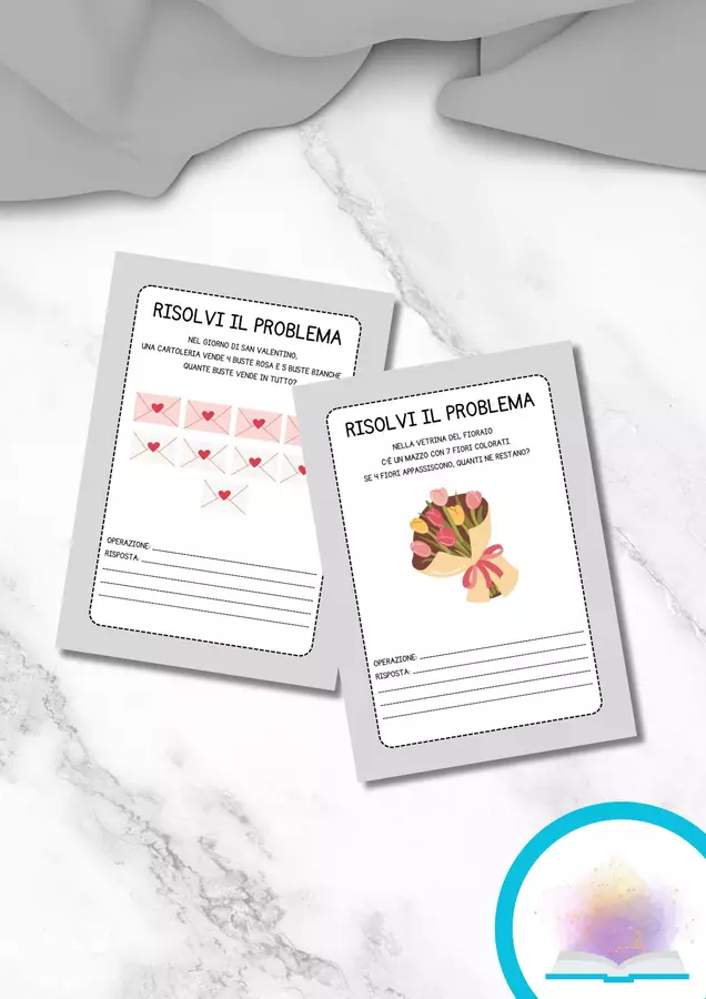 Problemi di San Valentino per la classe prima Esercizi - Problemi di San Valentino per la classe prima - MilleLibriPerBambini - Pagina di copertina