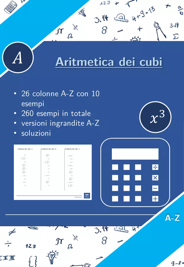 Aritmetica dei cubi | matematica | 26 colonne Esercizi - Aritmetica dei cubi | matematica | 26 colonne - Materiali Matematici - Pagina di copertina
