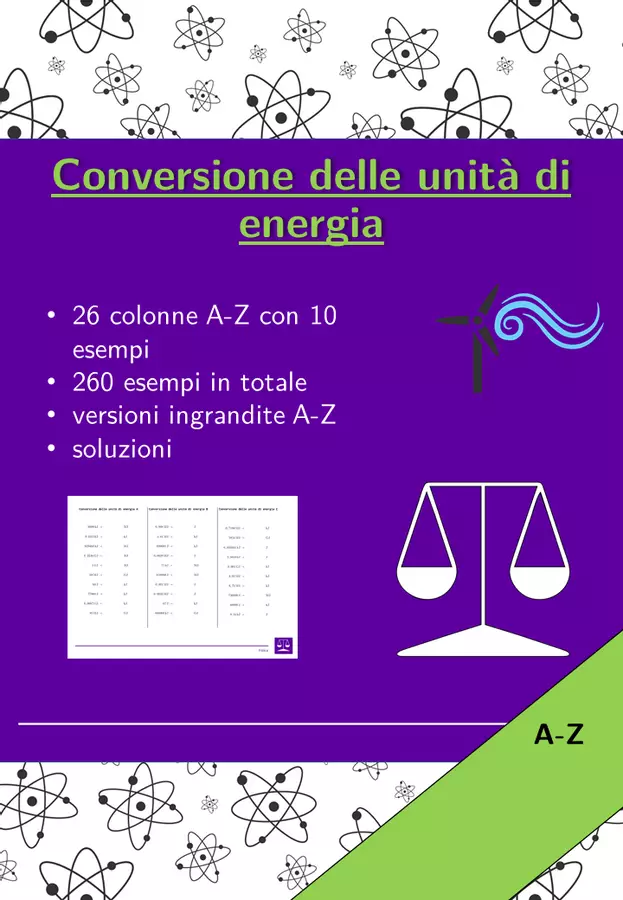 Conversione delle unità di energia | fisica | 26 colonne Esercizi - Conversione delle unità di energia | fisica | 26 colonne - Materiali Matematici - Pagina di copertina