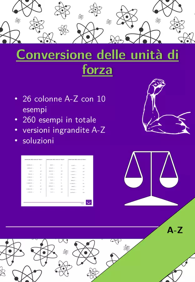 Conversione delle unità di forza | fisica | 26 colonne Esercizi - Conversione delle unità di forza | fisica | 26 colonne - Materiali Matematici - Pagina di copertina